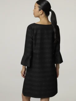 Midikleid mit Glitzerstreifen