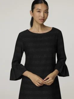 Midikleid mit Glitzerstreifen