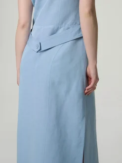 Midikleid mit Leinen