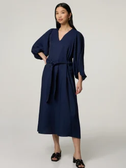 Midikleid mit Leinen