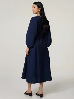 Midikleid mit Leinen