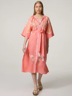 Midikleid mit Leinen