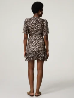 Midikleid mit Leo-Print CHERRY