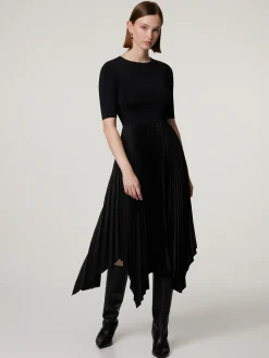 Midikleid mit plissiertem Jupe