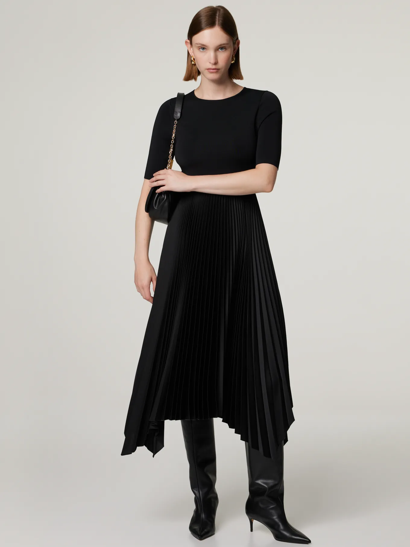 Midikleid mit plissiertem Jupe