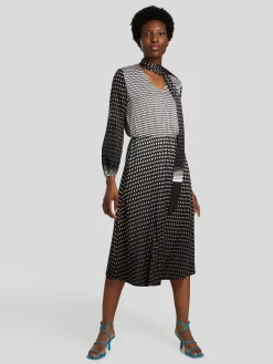 Midikleid mit Punkten-Print