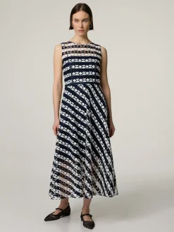 Midikleid mit Punkt-Stickerei