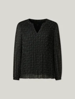 Plissierte Bluse aus Chiffon