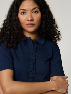 Poloshirt mit Rüschen