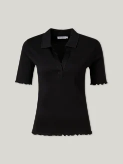 Poloshirt mit Rüschen