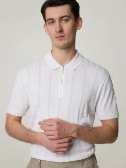 Poloshirt mit Zopfmuster