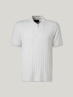 Poloshirt mit Zopfmuster