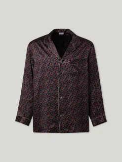 Pyjama-Set aus Seide mit floralem Print