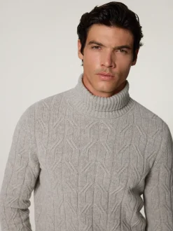 Rollkragenpullover mit Wolle