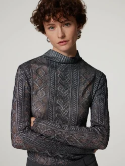 Rollkragenshirt aus Spitze