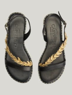 Sandale mit Goldblätter