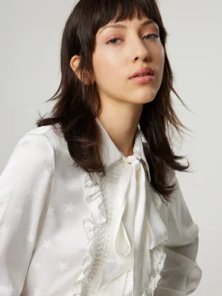 Schluppenbluse mit Print