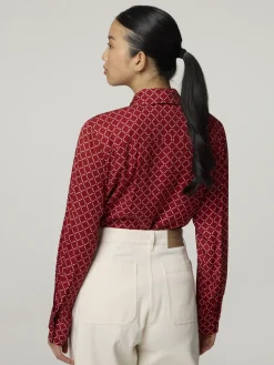 Schluppenbluse mit Print