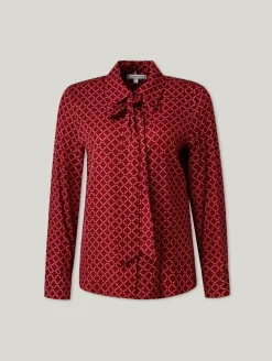 Schluppenbluse mit Print