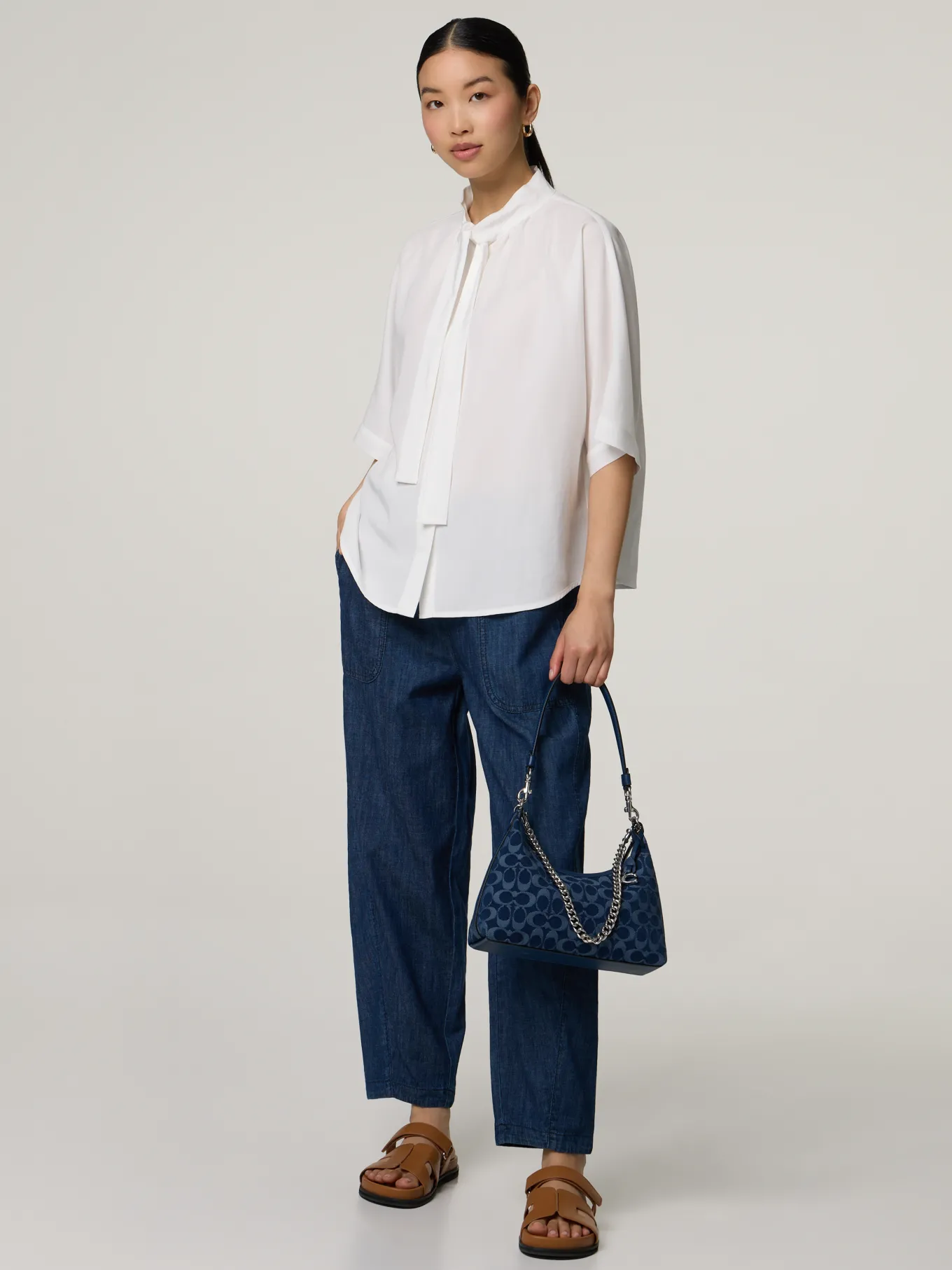 Schultertasche aus Denim JULIET