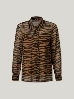 Seidenbluse mit Animal-Print