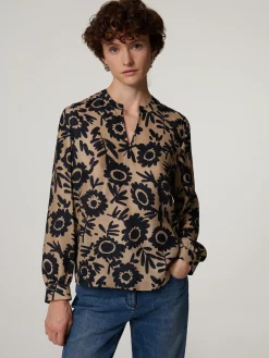 Seidenbluse mit Print