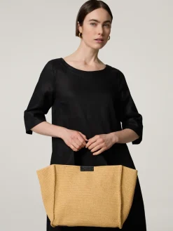 Shopper in Raffia-Bast-Optik M