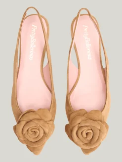 Slingballerinas aus Veloursleder