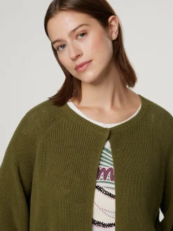 Strickcardigan mit Leinen