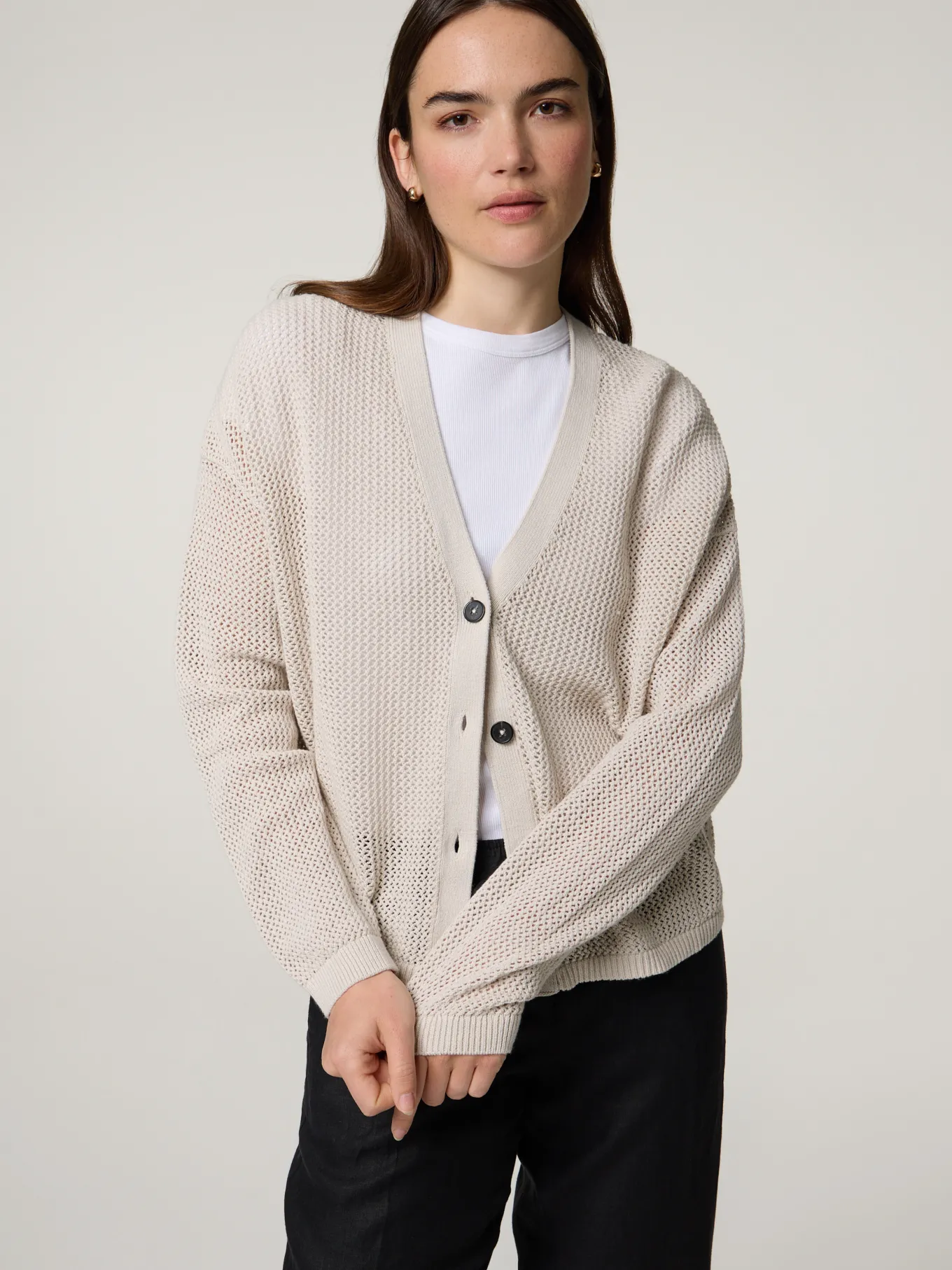 Strickjacke aus Lochstrick