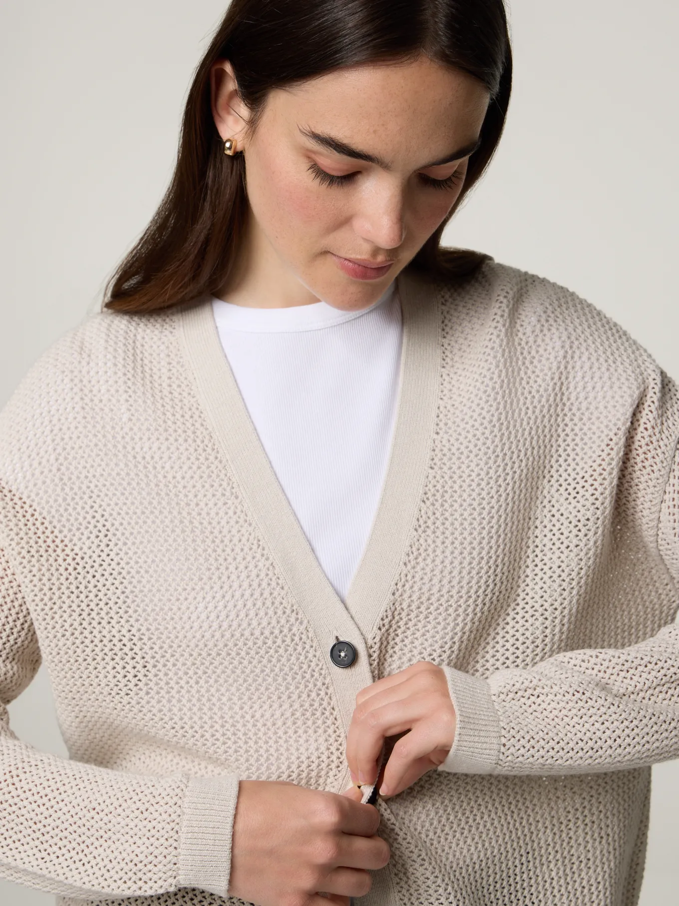 Strickjacke aus Lochstrick