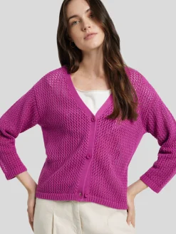 Strickjacke aus Lochstrick