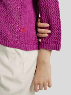 Strickjacke aus Lochstrick