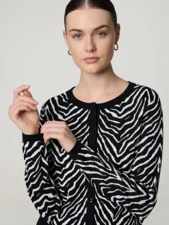 Strickjacke mit Animal-Print