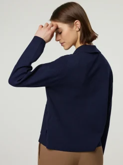 Strickjacke mit Kragen