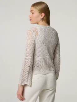 Strickjacke mit Lurexdetails