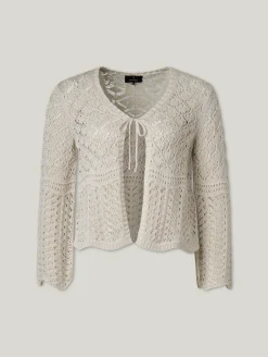 Strickjacke mit Lurexdetails