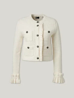 Strickjacke mit Rüschen