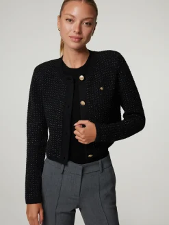 Strickjacke mit Schulterpolster