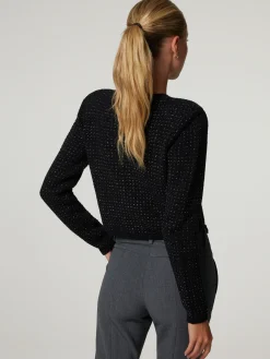 Strickjacke mit Schulterpolster