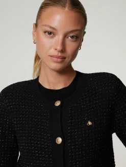 Strickjacke mit Schulterpolster