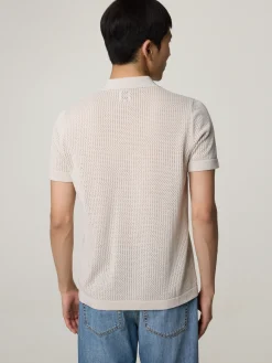 Strickpolo im Slim Fit