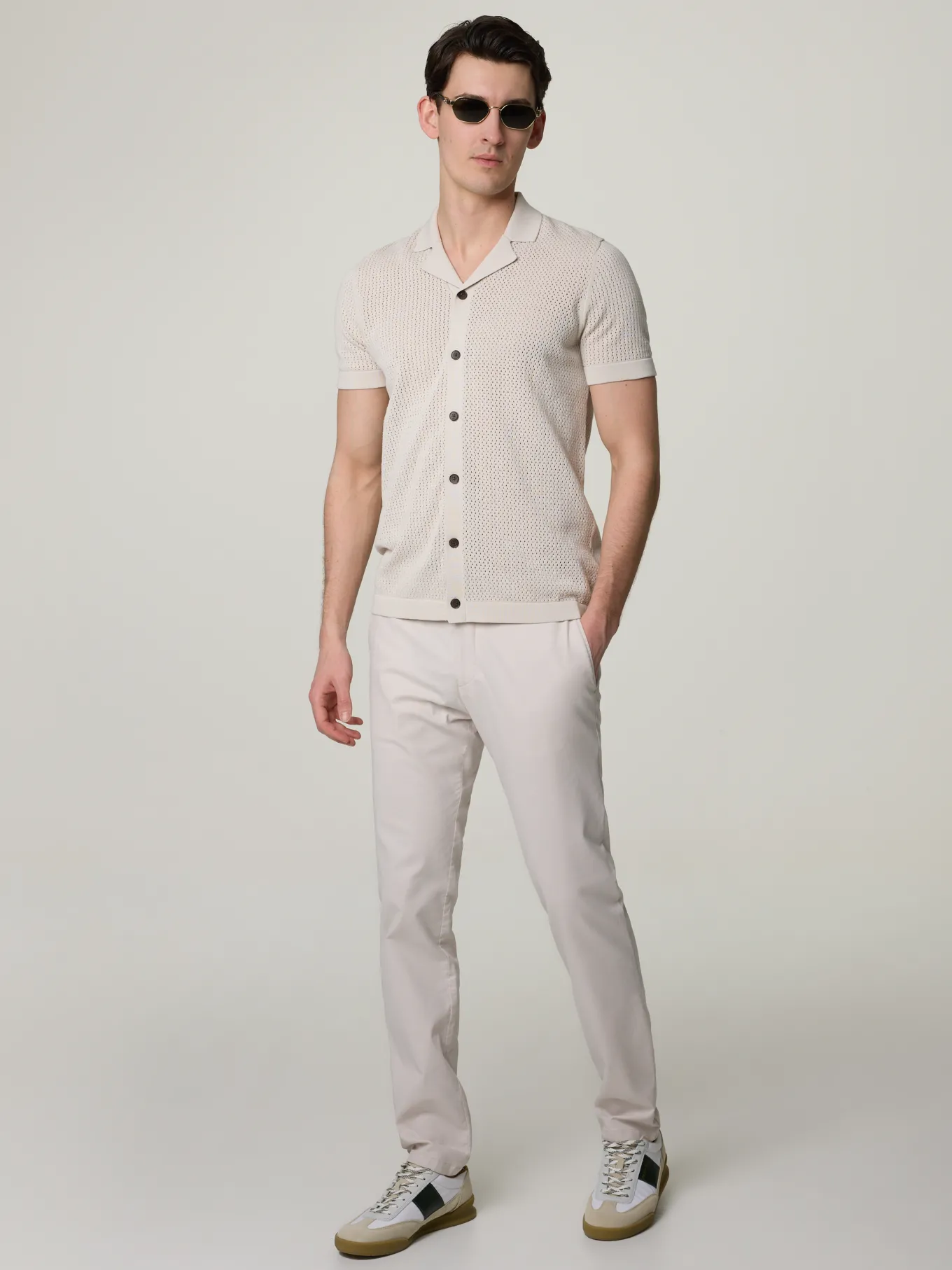 Strickpolo im Slim Fit