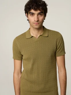 Strickpoloshirt im Slim Fit
