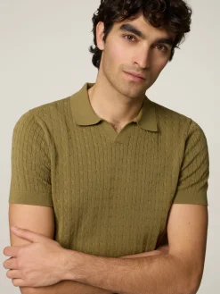 Strickpoloshirt im Slim Fit