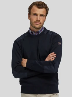 Strickpullover mit Patches