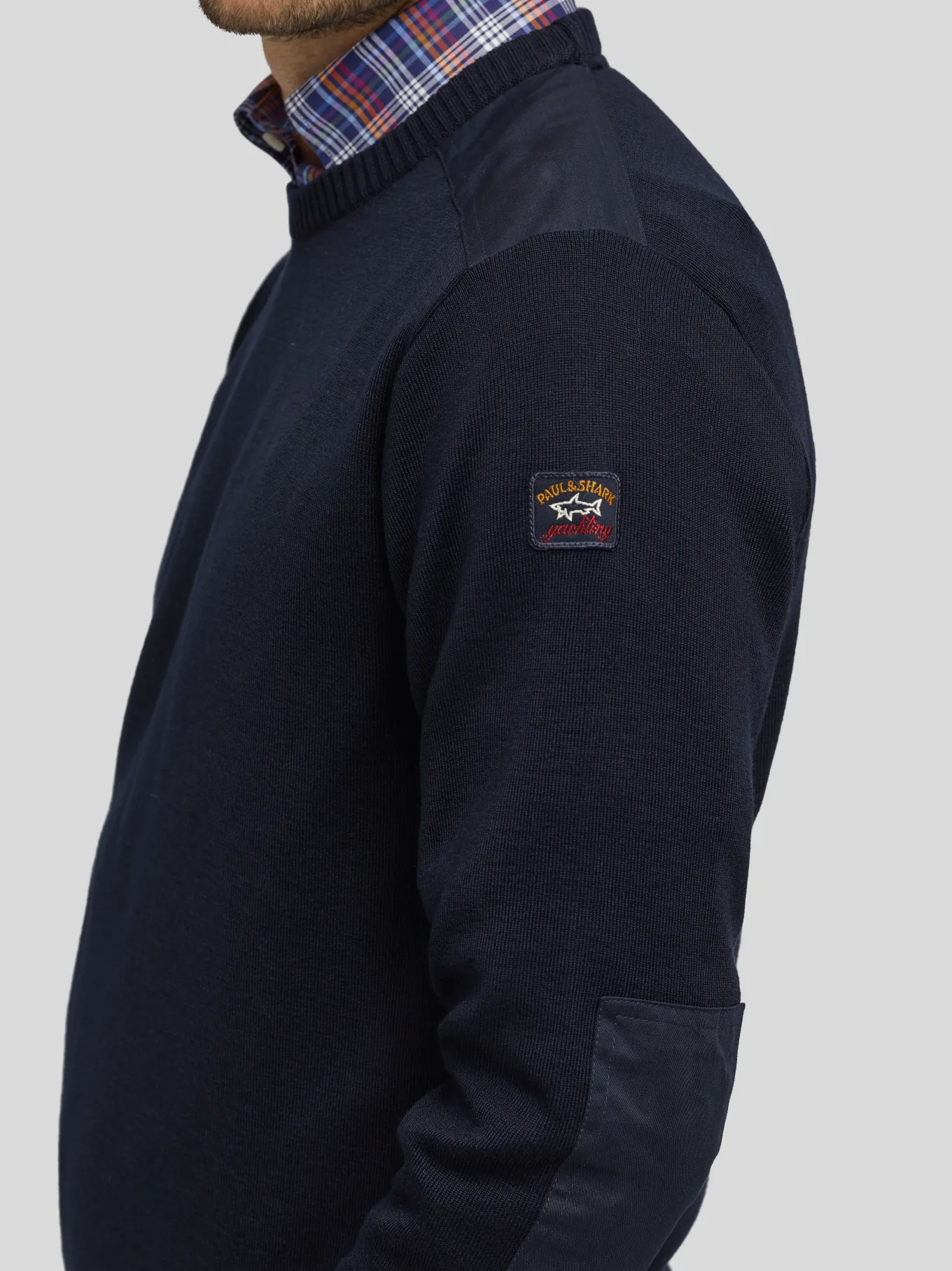 Strickpullover mit Patches