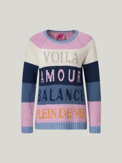 Strickpullover mit Schriftzug