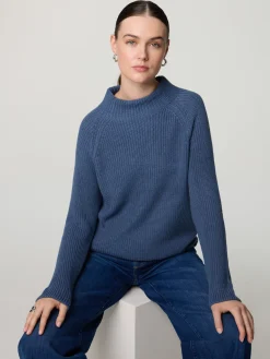 Strickpullover mit Stehkragen