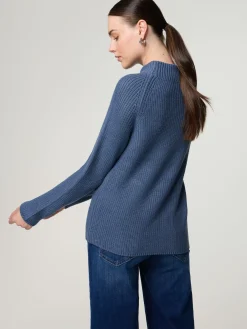 Strickpullover mit Stehkragen